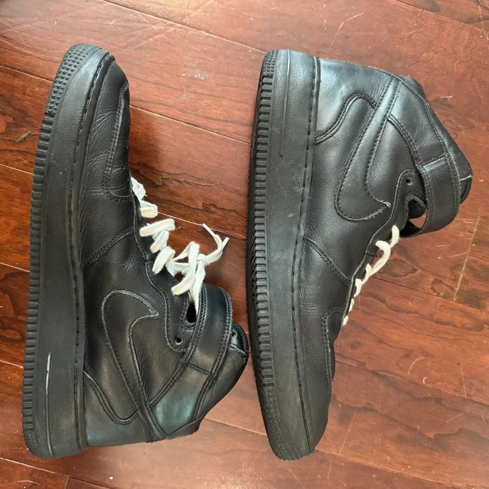 Nike Air Force 1 Mid Vintage 2006 Triple Black Men's Size 8.5 US 313643-002 OG